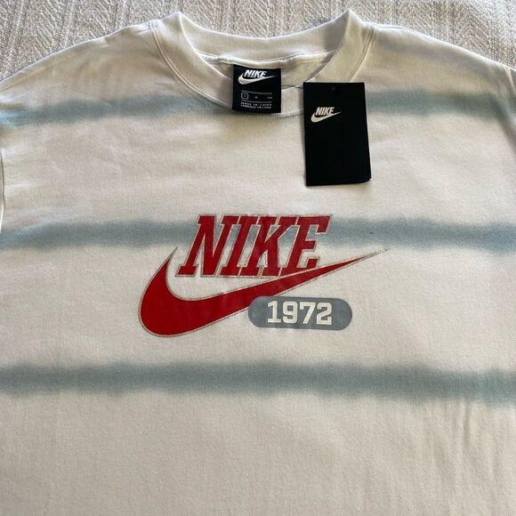 NIKE WOMENS Essential Tie-Dye Striped LOGO T-Shirt Dress - Picture 3 of 6